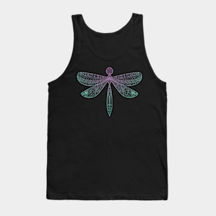 Dragonfly mandala blue violet Tank Top